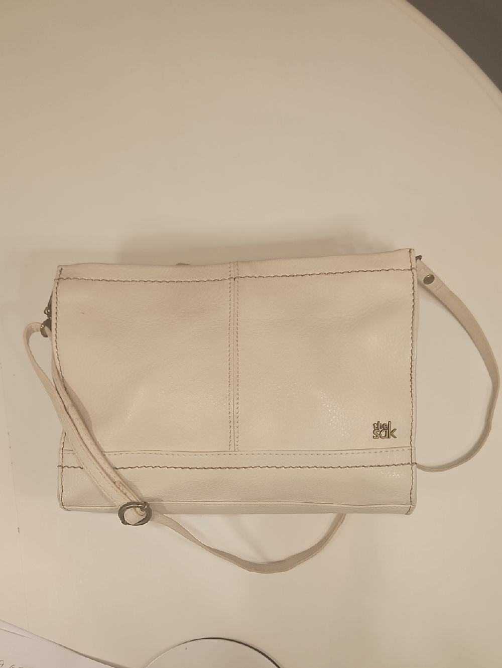 The Sak Cream Leather Crossbody Purse